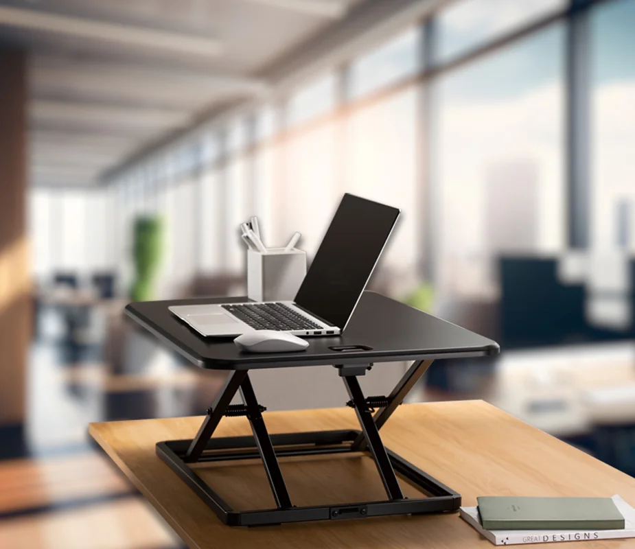 Ultra-Slim Single Top Height-Adjustable Compact Sit-Stand 26" Desk Converter