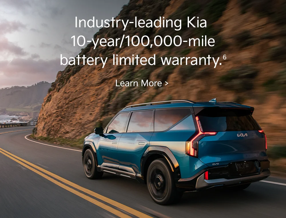 Industry-leading Kia 10-year/100,000-mile battery limited warranty. Learn More.