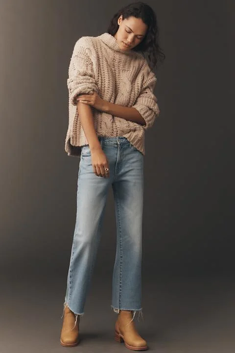 MOTHER Kick It Ankle Mid-Rise Straight Jeans