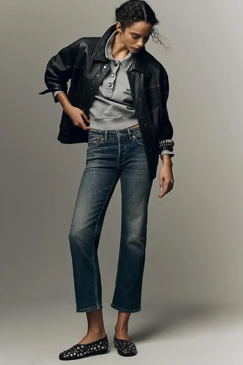 RE/DONE High-Rise Crop Slim Jeans