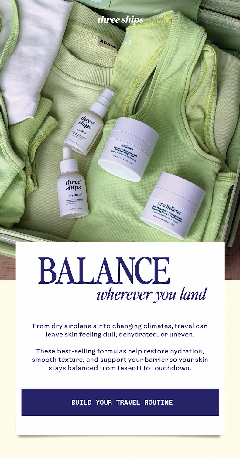 Balance, wherever you land. Build your travel routine.