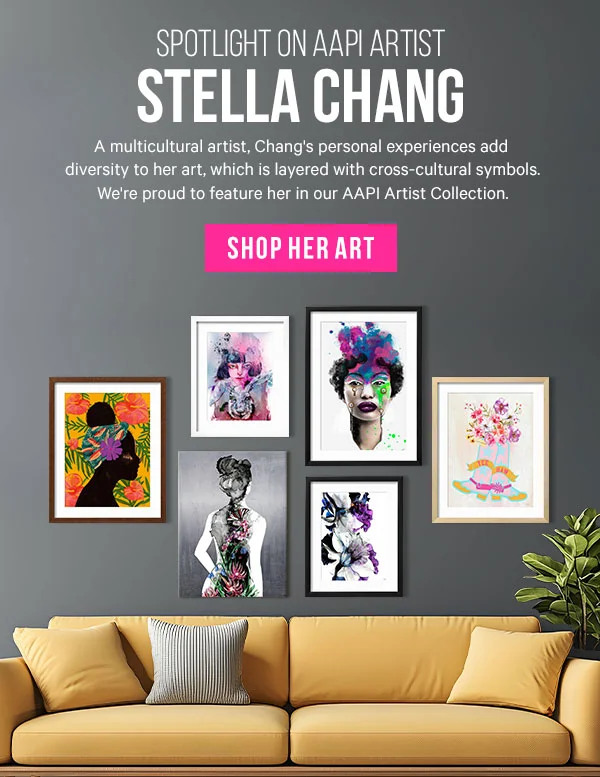 Spotlight on AAPI Artist Stella Chang: A multicultural artist, Chang's personal experiences add diversity to her art, which is layered with cross-cultural symbols. We're proud to feature her in our AAPI Artist Collection.