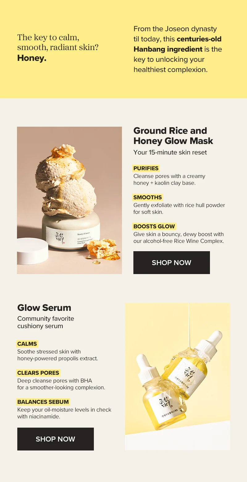 Ground Rice and Honey Glow Mask and Glow Serum