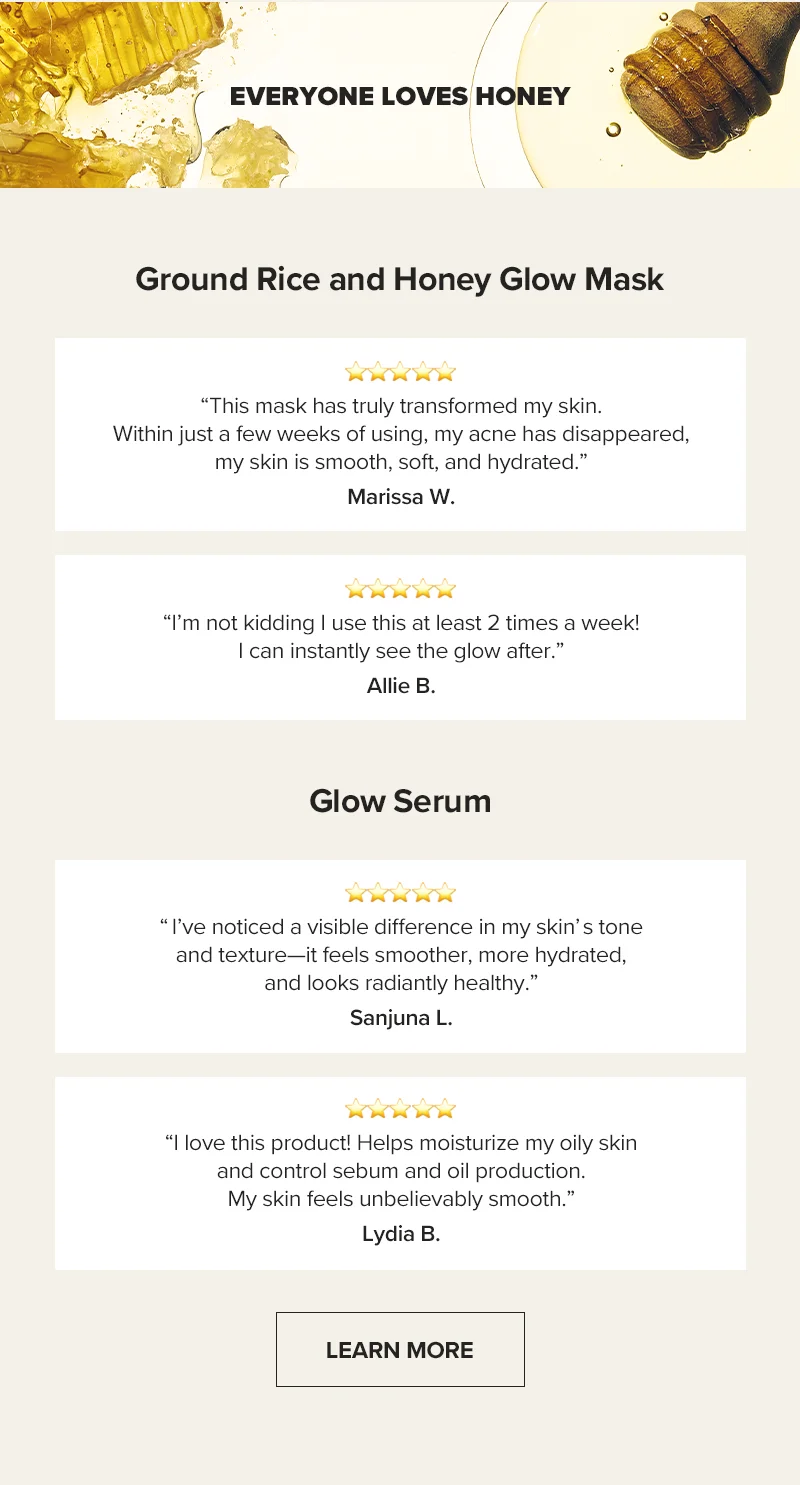 Ground Rice and Honey Glow Mask and Glow Serum