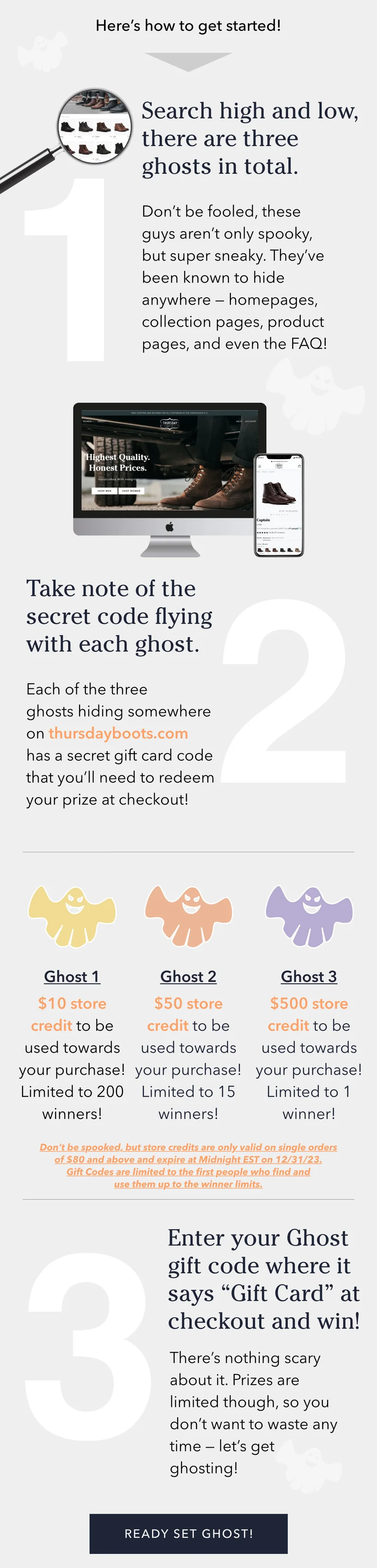 Find the secret code on our site and enter it at checkout for a prize.