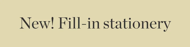 New! Write-in Stationery