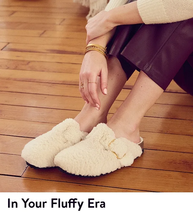 Teddy shearling Arizona sandals and Boston clogs from Birkenstock.