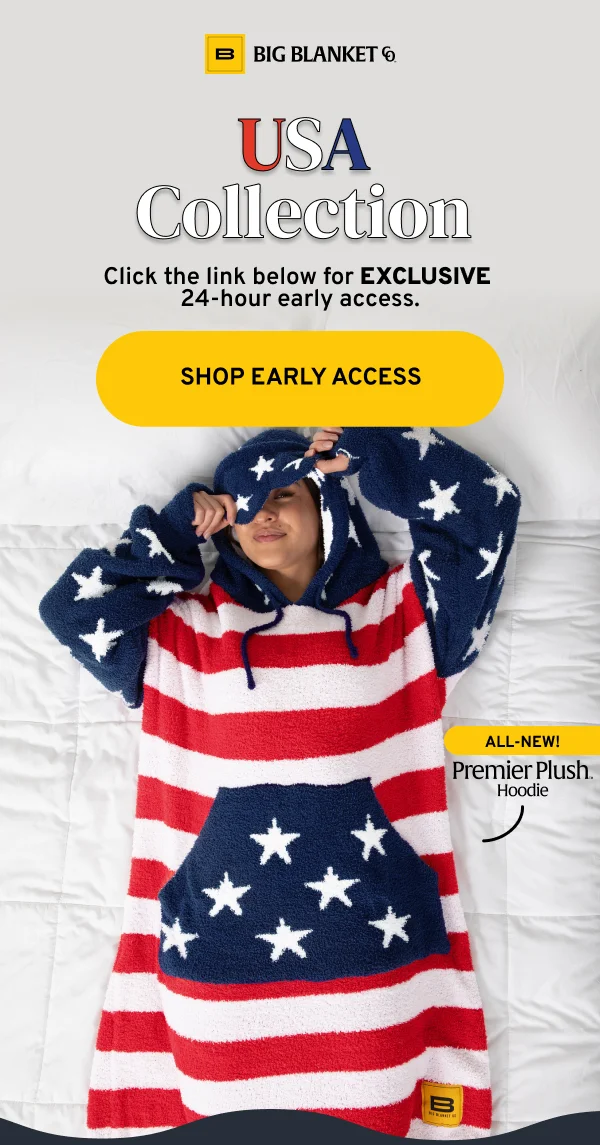 SHOP EARLY ACCESS -- PREMIER PLUSH HOODIE IN STARS & STRIPES