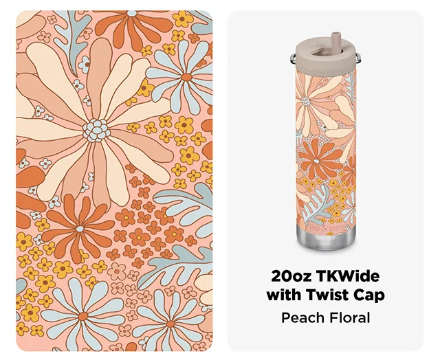 20oz Peach Floral