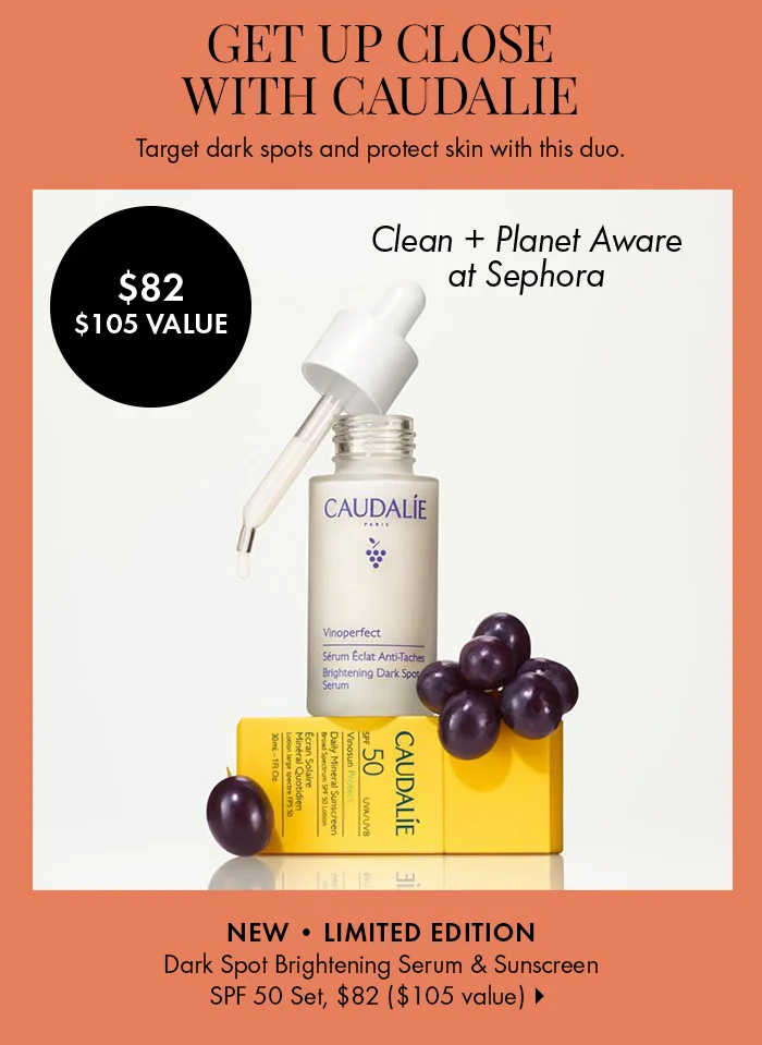 Caudalie Dark Spot Brightening Serum & Sunscreen SPF 50 Set