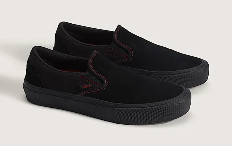 Black Red Skate Slip-On Shoe