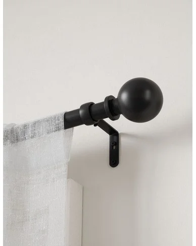 Bowman Curtain Rod-Brushed Black / 36"-72"
