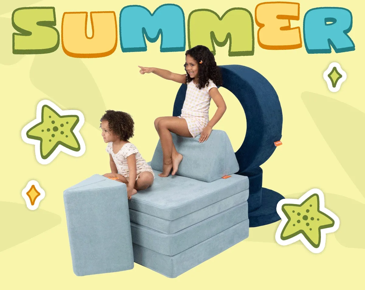 Images of kids with Nugget and Chunk Play Furniture
