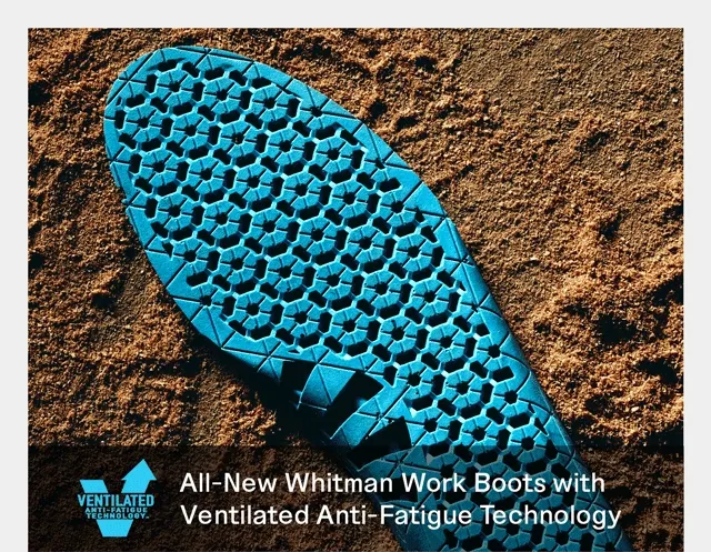 All-New Whitman Work Boots with Ventilated Anti-Fatigue Technology
