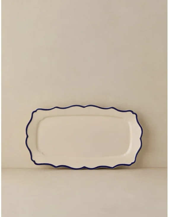 Stoneware Serveware by Maison Madison-Jane in Blue / Rectangular Tray