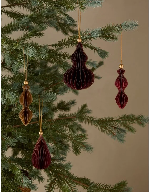 Revel Paper Ornaments (set of 4)-Berry