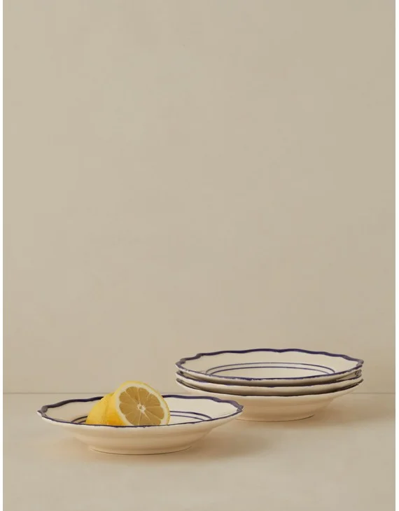 Stoneware Dinnerware by Maison Madison-Jane in Blue / Pasta Bowls -Set of 4