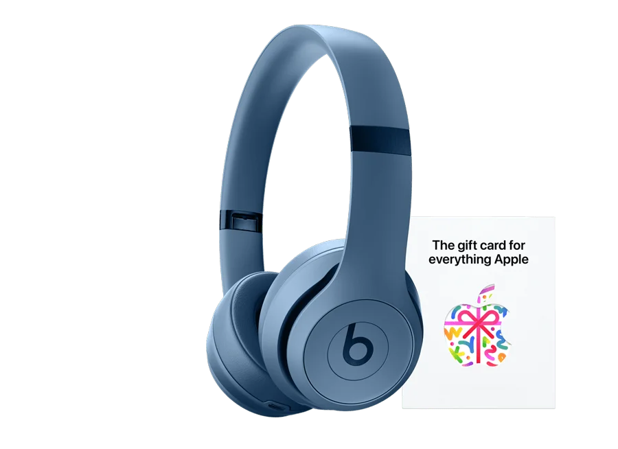 Beats Pill in Champagne Gold with gift card above it.