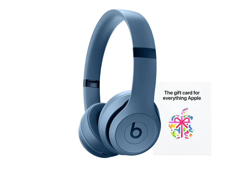 Beats Pill in Champagne Gold with gift card above it.