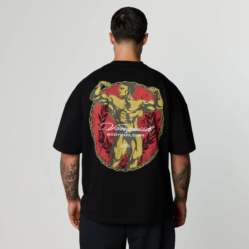 Image of GOLDEN BOY VINTAGE BLACK BOXY OVERSIZED T SHIRT