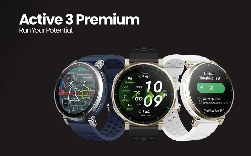 an image of three smart watches with different colors and sizes