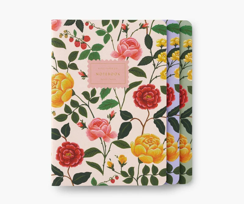 Image of Stitched Notebook Set - Roses