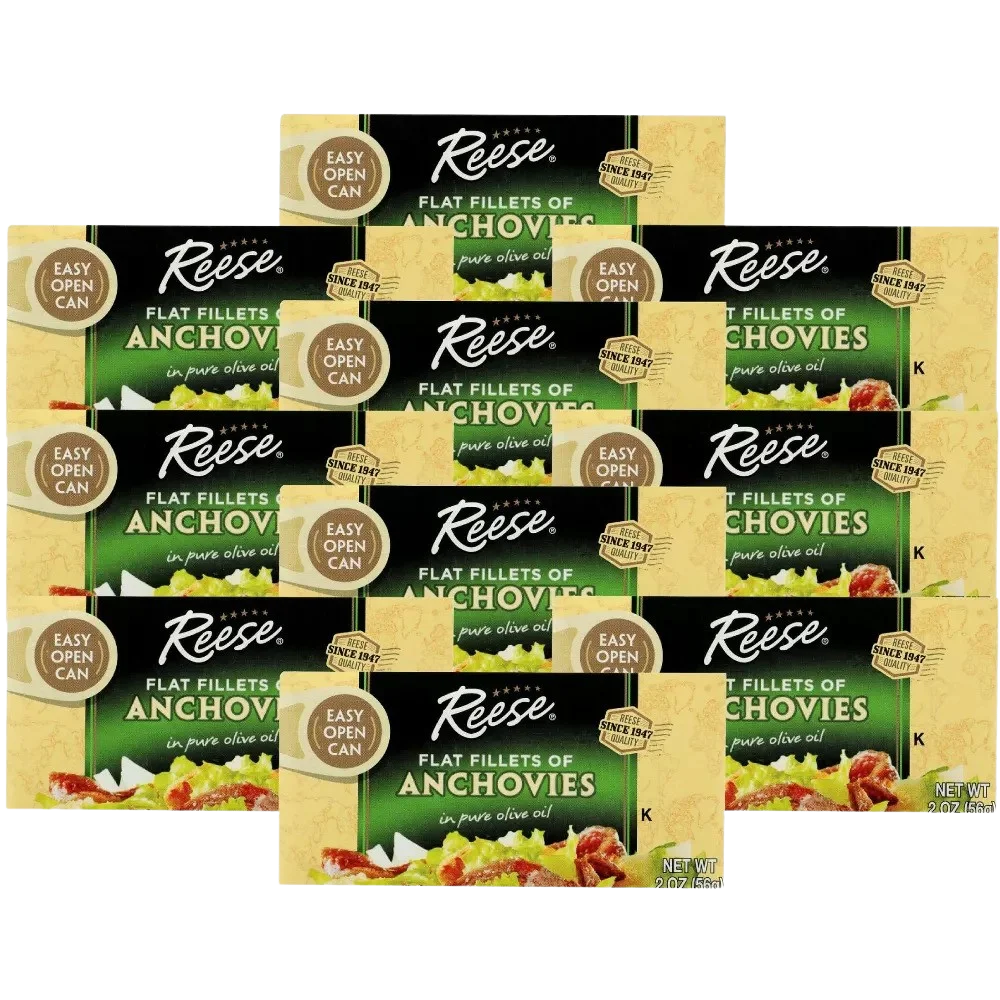 Image of Anchovies Flat Fillets in Pure Olive Oil (10 Pack)