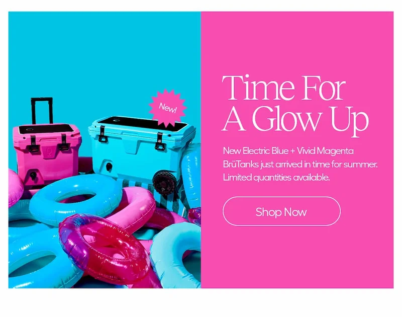 Time For A Glow Up. New Electric Blue + Vivid Magenta BrüTanks just arrived in time for summer. Limited Quantities Available. - Shop Now