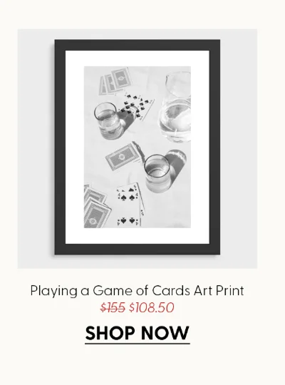 Playing a Game of Cards | Black and White Summer Sunshine Outside Games Photography Art Print Art Print