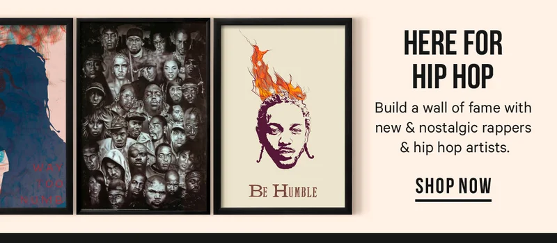 Here for Hip Hop: Build a wall of fame with new & nostalgic rappers & hip hop artists.