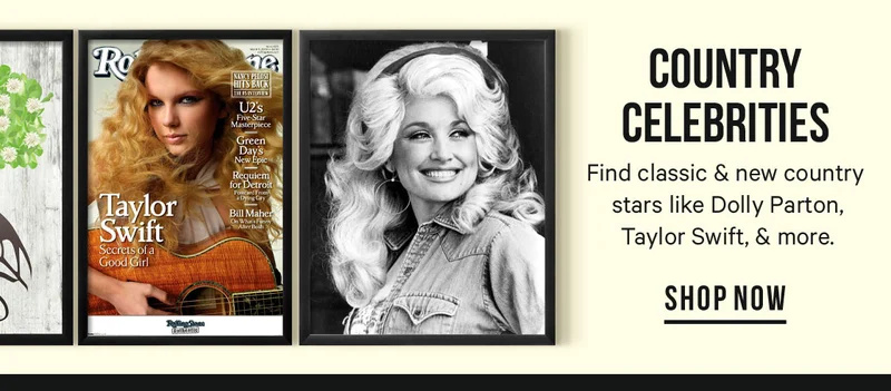 Country Celebrities! Find classic & new country stars like Dolly Parton, Taylor Swift, & more.