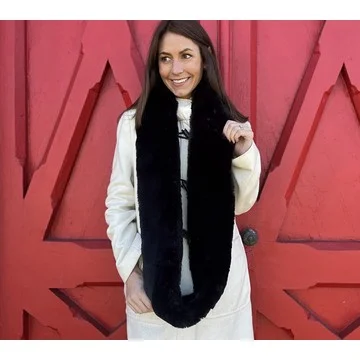 Sprigs Faux Bunny Fur Infinity Scarf
