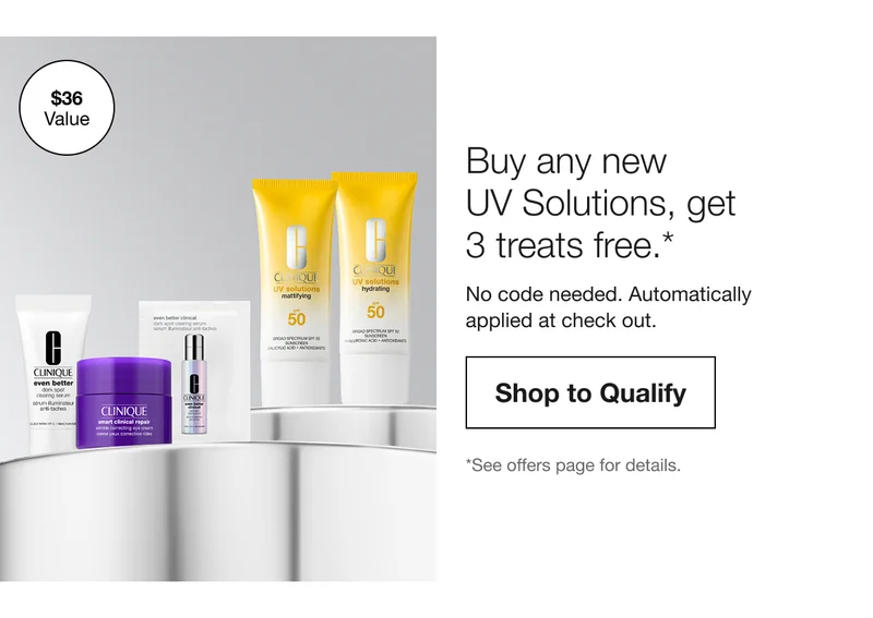 $36 Value - Buy new UV Solutions, get 3 treats free.*  - No code needed. Automatically applied at check out. | Shop to Qualify - *See offers page for details.