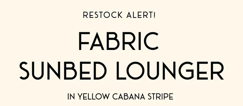Fabric Sunbed Lounger in Yellow Cabana Stripe
