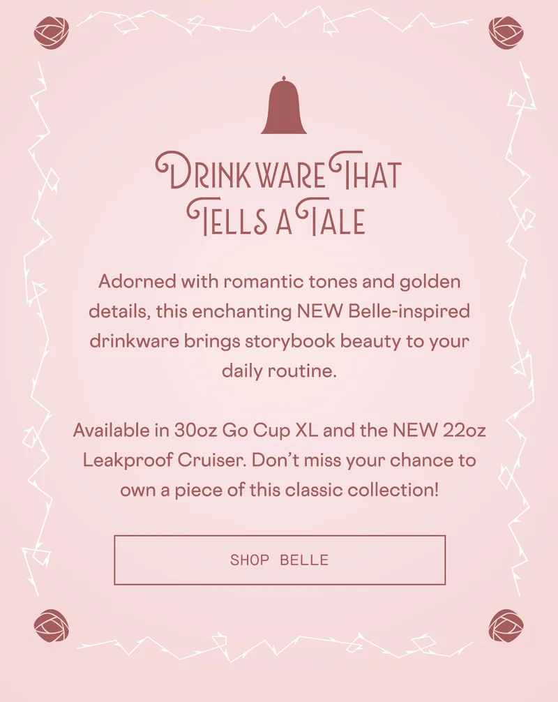 NEW Disney's Belle inspired drinkware