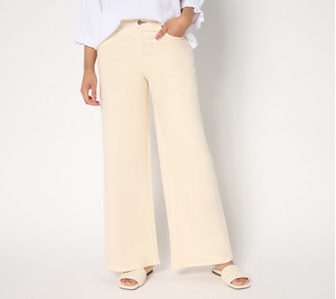 Peace Love World Regular Wide Leg Linen Denim Pant