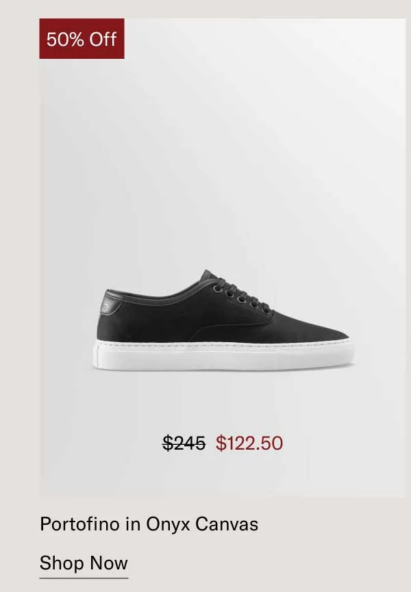 50% Off- Portofino in Onyx Canvas- Shop Now