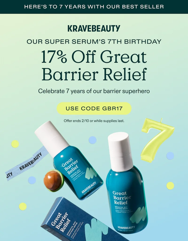 KraveBeauty. Our Super Serum's 7th Birthday.