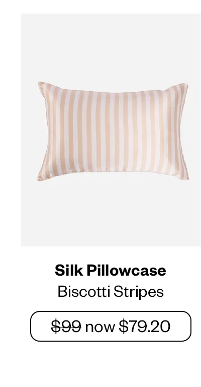 Silk Pillowcase - Biscotti Stripes