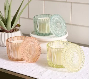 HomeWorx by Slatkin + Co. S/3 14oz Classic Floral Glass Candles