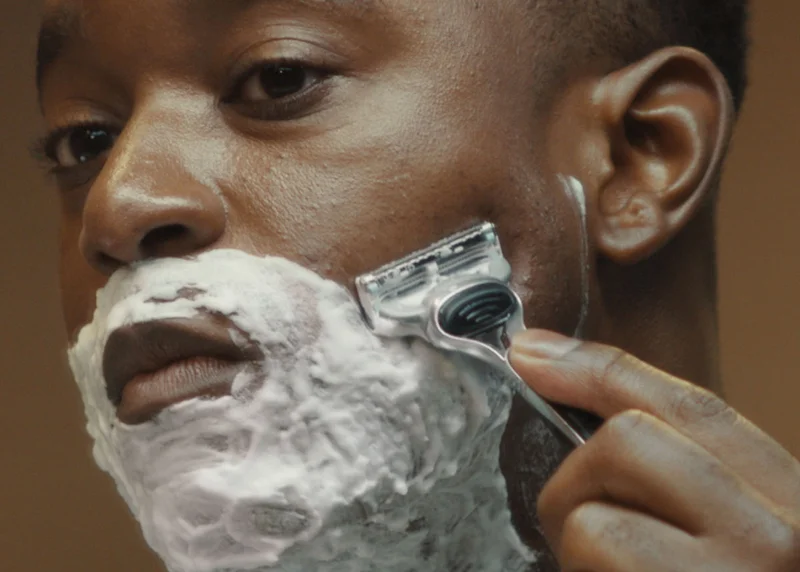 Gillette razor in use