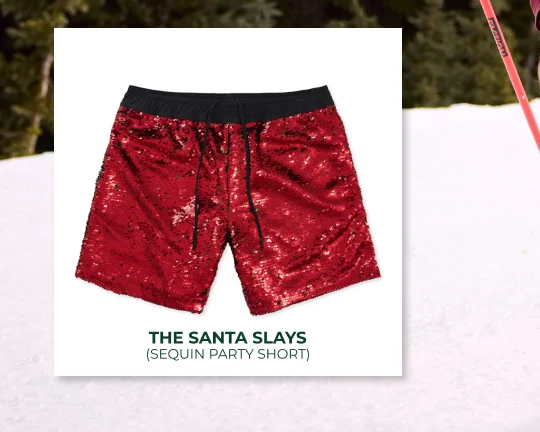 Sequin Party Shorts: The Santa Slays 5.5"
