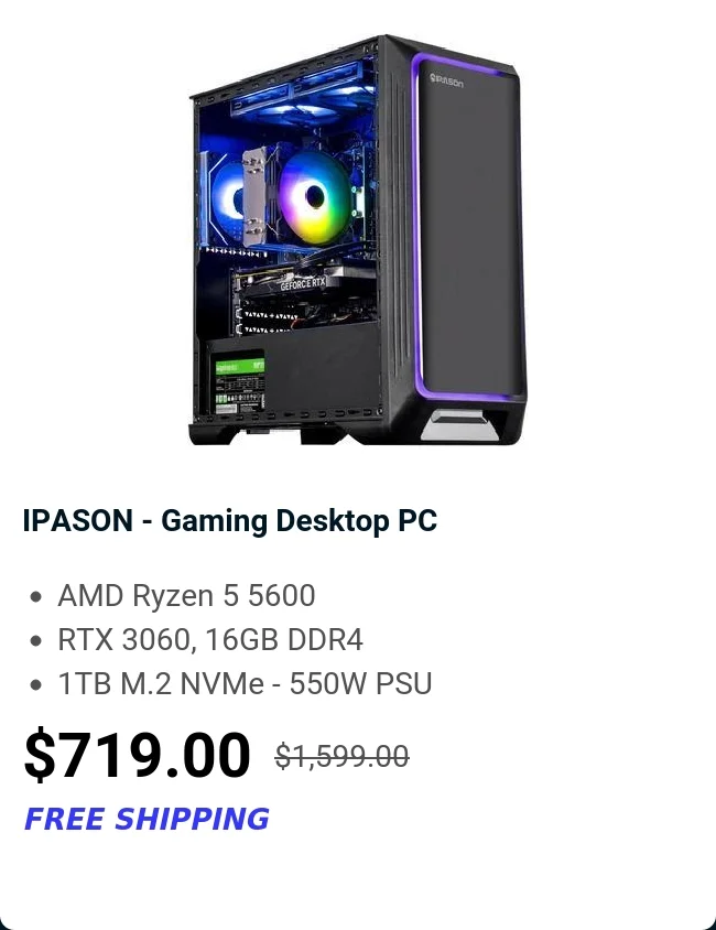 IPASON - Gaming Desktop PC