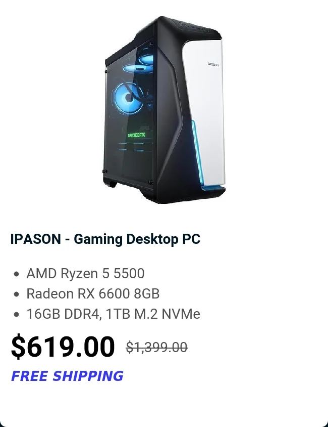 IPASON - Gaming Desktop PC