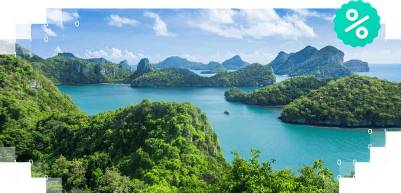 A view of majestic mountains blending with the sea.