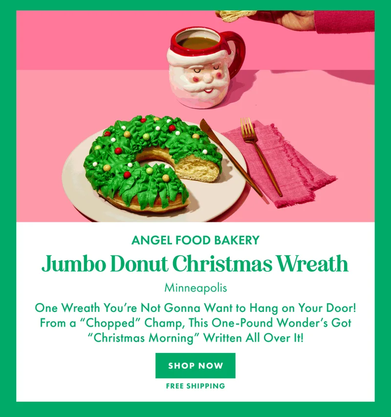 Jumbo Donut Christmas Wreath Jumbo Donut Christmas Wreath