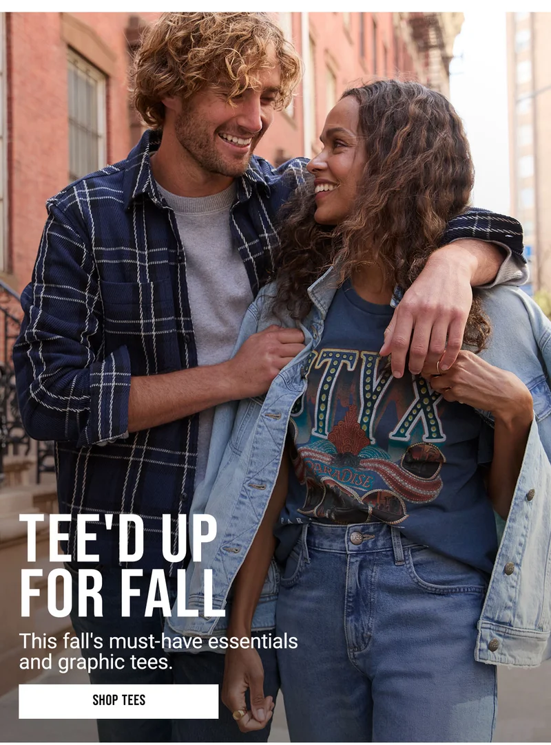 Tee'd Up For Fall This Fall's Must-have Essentials  And Graphic Tees. Shop Tees