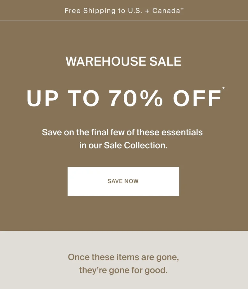 The Warehouse Sale: Additional 20% off Sale | UP TO 70% OFF