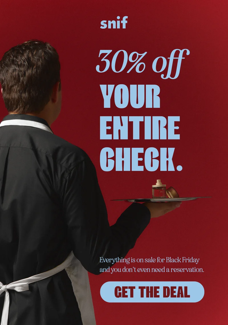 30% off your dinner check. Pull up a chair, everything is on sale for Black Friday and you don’t even need a reservation.