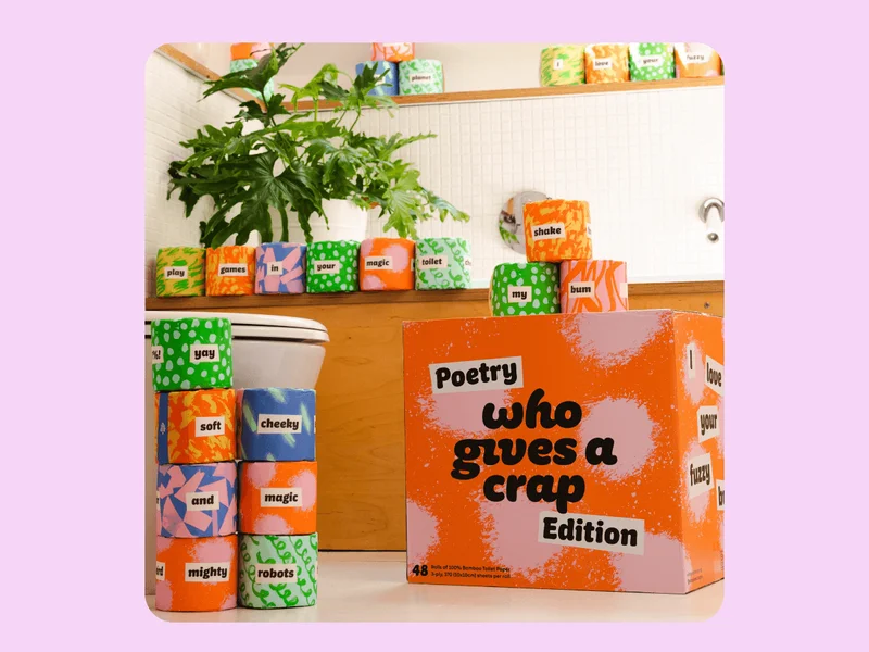 Image: Bathroom decorated with Poetry Edition toilet paper